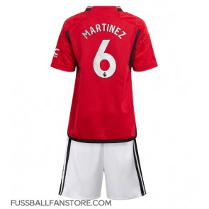 Manchester United Lisandro Martinez #6 Replik Heimtrikot Kinder 2023-24 Kurzarm (+ Kurze Hosen)